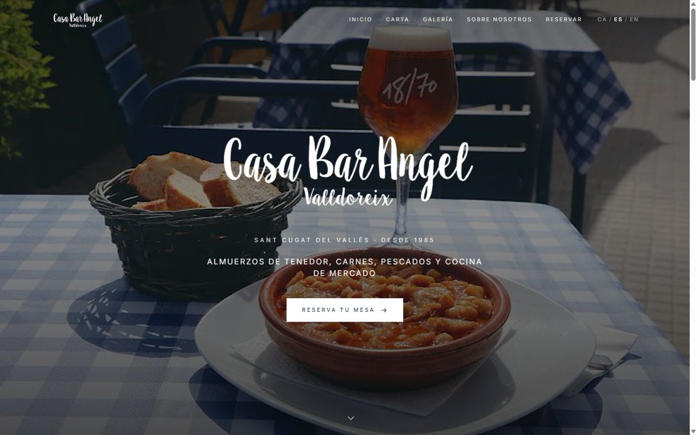 Web de Restaurant Bar Ángel